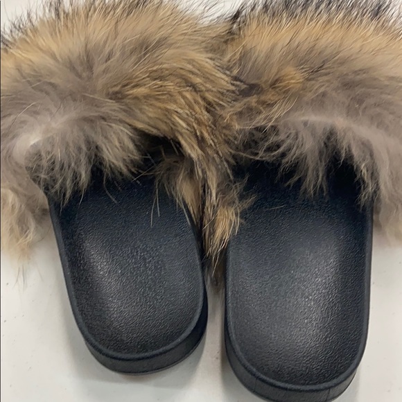 Fuzzy Faux Fur Sandals - Picture 2 of 4